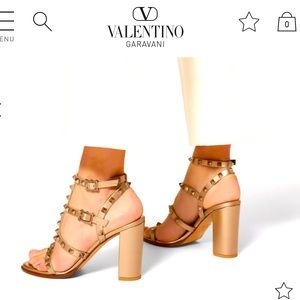 SOLD ON EBAY 💰 VALENTINO ROCKSTUD METALLIC LEATHER ANKLE STRAP SANDAL US 7.5